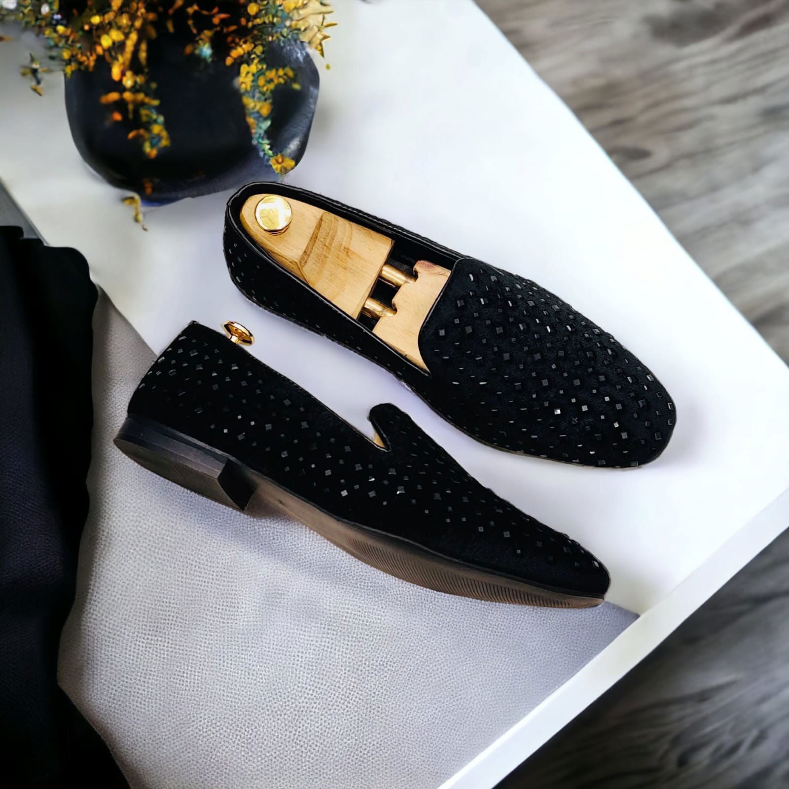 Jack Marc Fashionable Party Rhinestone Shoes For Men - JACKMARC.COM