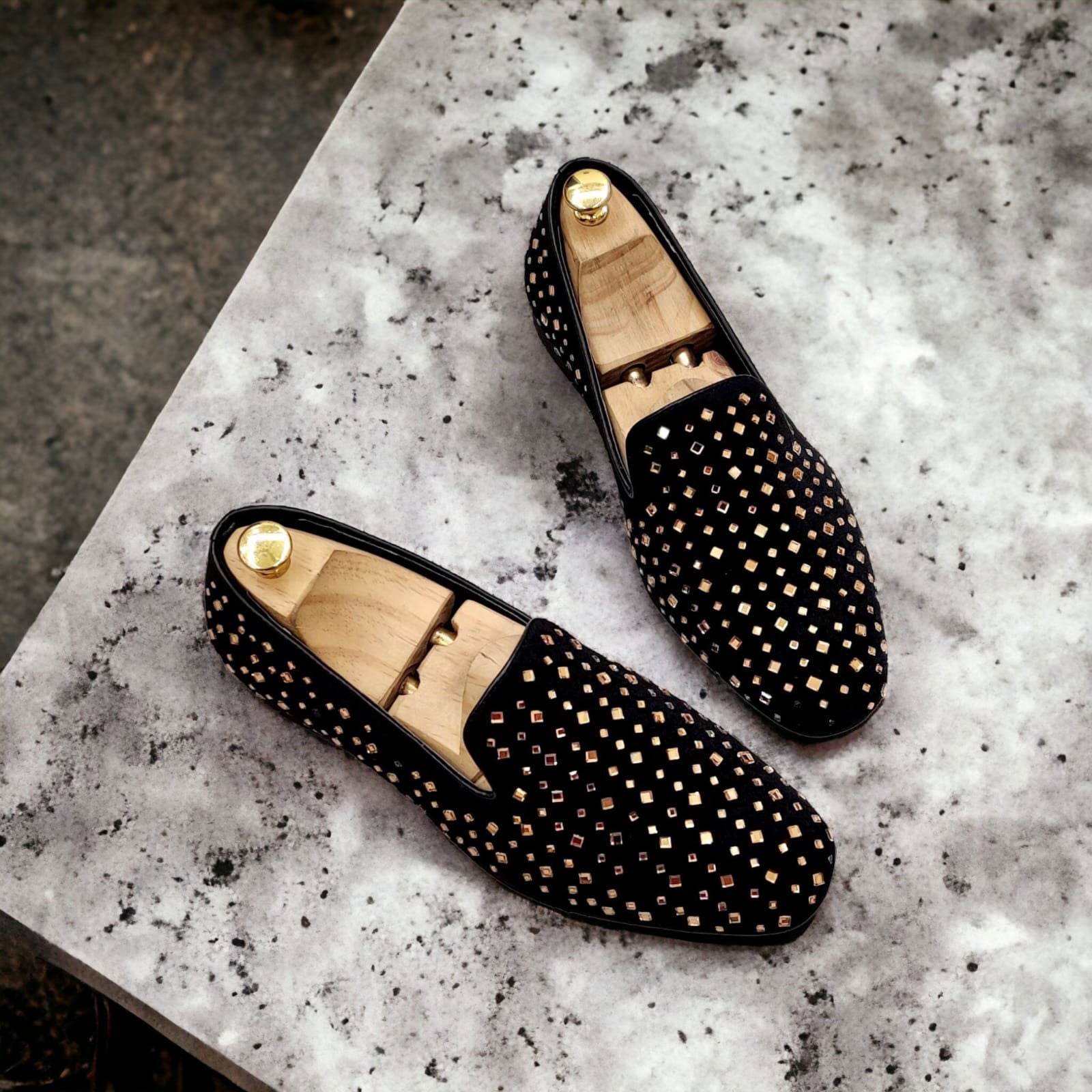 Jack Marc Fashionable Party Rhinestone Shoes For Men - JACKMARC.COM