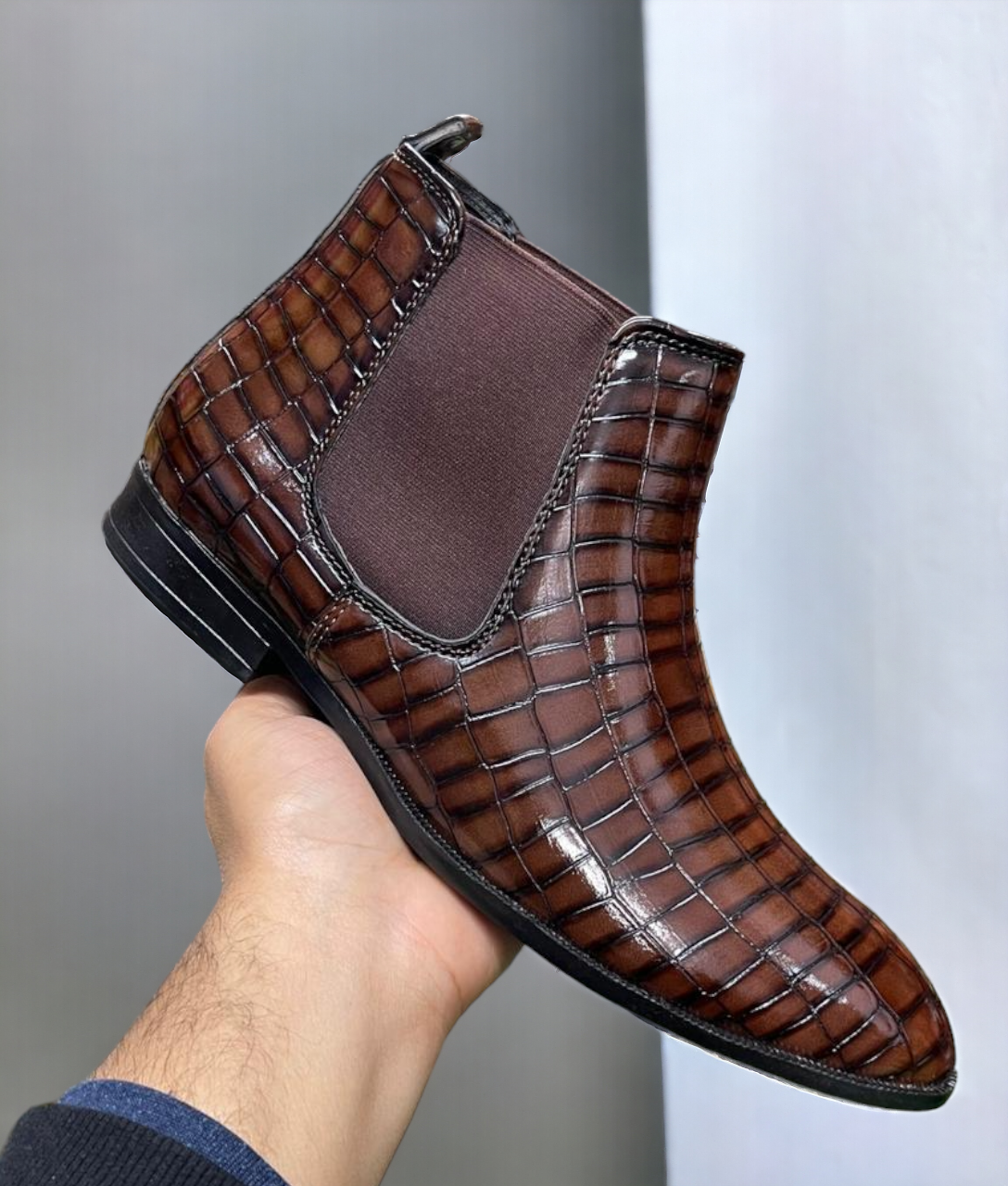 Jack Marc Faux Leather Crocs Chelsea Boots Perfect Fit for Every Occasion - JACKMARC.COM