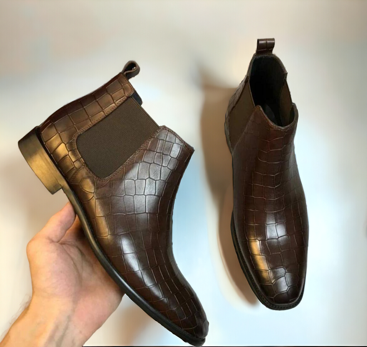 Jack Marc Faux Leather Crocs Chelsea Boots Perfect Fit for Every Occasion - JACKMARC.COM