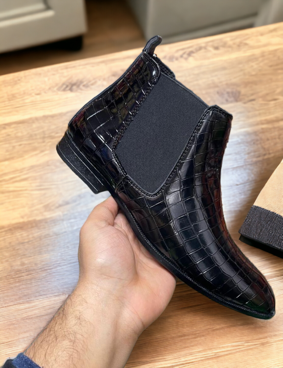 Jack Marc Faux Leather Crocs Chelsea Boots Perfect Fit for Every Occasion - JACKMARC.COM