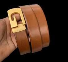 Load image into Gallery viewer, Jack Marc G Designer Buckle Genuine Leather Belt For Men - JACKMARC.COM
