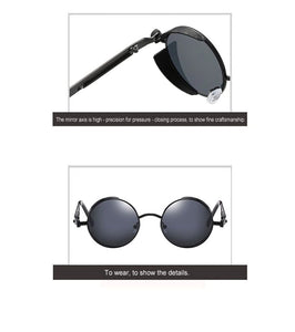 Jack Marc Gothic Steampunk Round Sunglasses - JACKMARC.COM