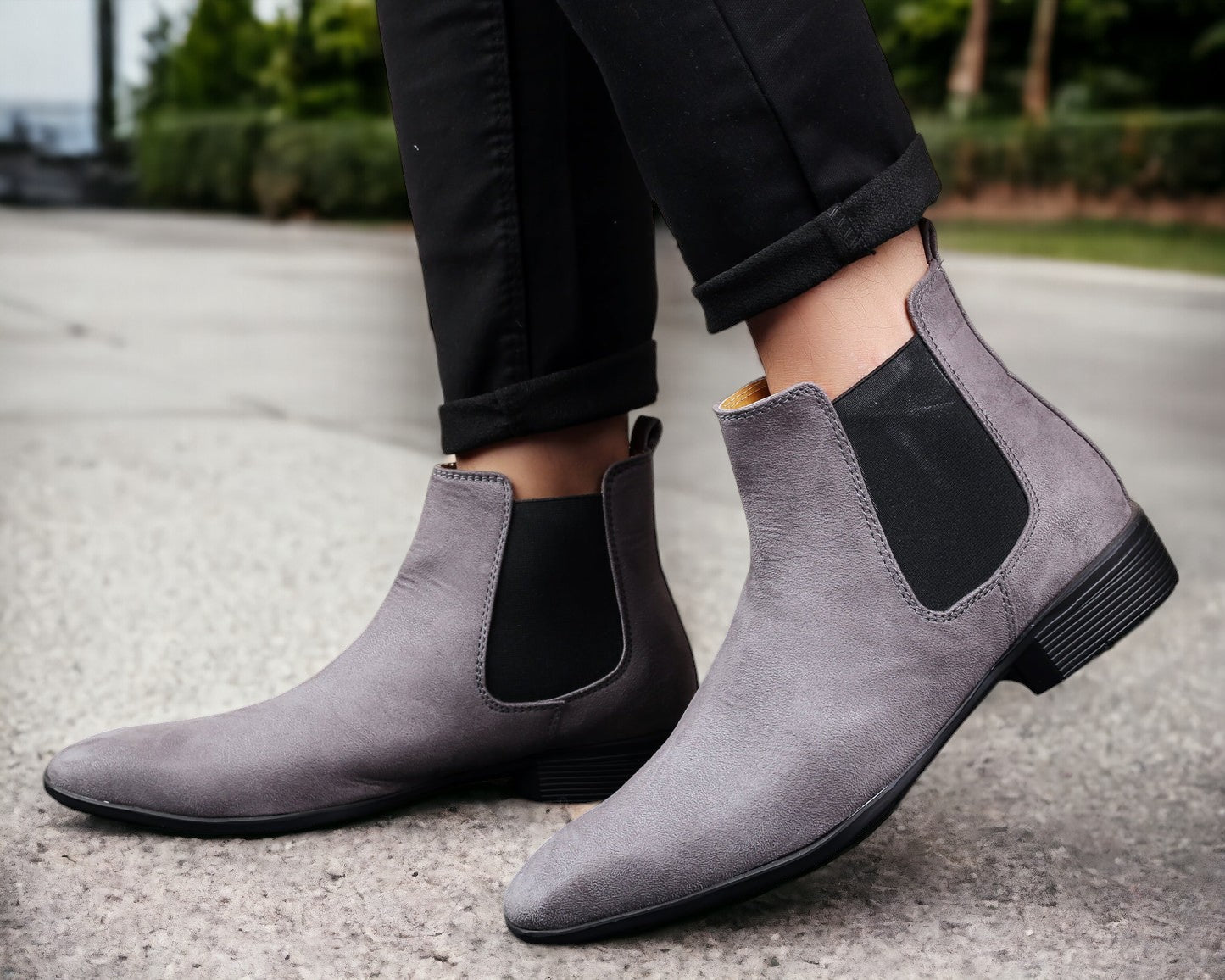 Men's Wedding Wear Chelsea Suede Boots – Elegant Stylish Choice
