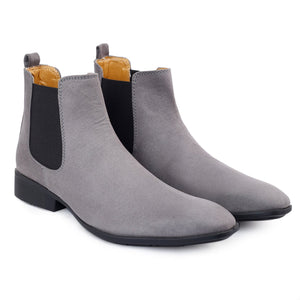 Jack Marc Grey Chelsea Suede Boots - JACKMARC.COM