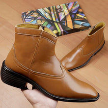 Load image into Gallery viewer, Jack Marc Height Increasing High Ankle Semi Formal Zipper Boots - JACKMARC.COM
