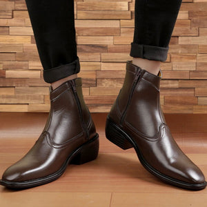 Jack Marc Height Increasing High Ankle Semi Formal Zipper Boots - JACKMARC.COM