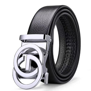 Jack Marc Men's Automatic Leather Business Vintage Designer Belt - JACKMARC.COM