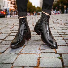 Load image into Gallery viewer, Jack Marc Men&#39;s Black Formal And Casual Retro Boots - JACKMARC.COM
