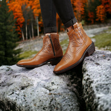 Load image into Gallery viewer, Jack Marc Men&#39;s Tan Color Formal And Casual Retro Boots - JACKMARC.COM
