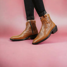 Load image into Gallery viewer, Jack Marc Men&#39;s Tan Color Formal And Casual Retro Boots - JACKMARC.COM
