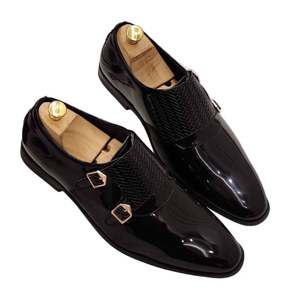 Jack Marc Monk Patent Faux Leather Shoes - JACKMARC.COM