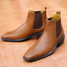 Load image into Gallery viewer, Jack Marc New European Style Tan High Ankle Chelsea Boot - JACKMARC.COM
