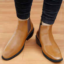 Load image into Gallery viewer, Jack Marc New European Style Tan High Ankle Chelsea Boot - JACKMARC.COM
