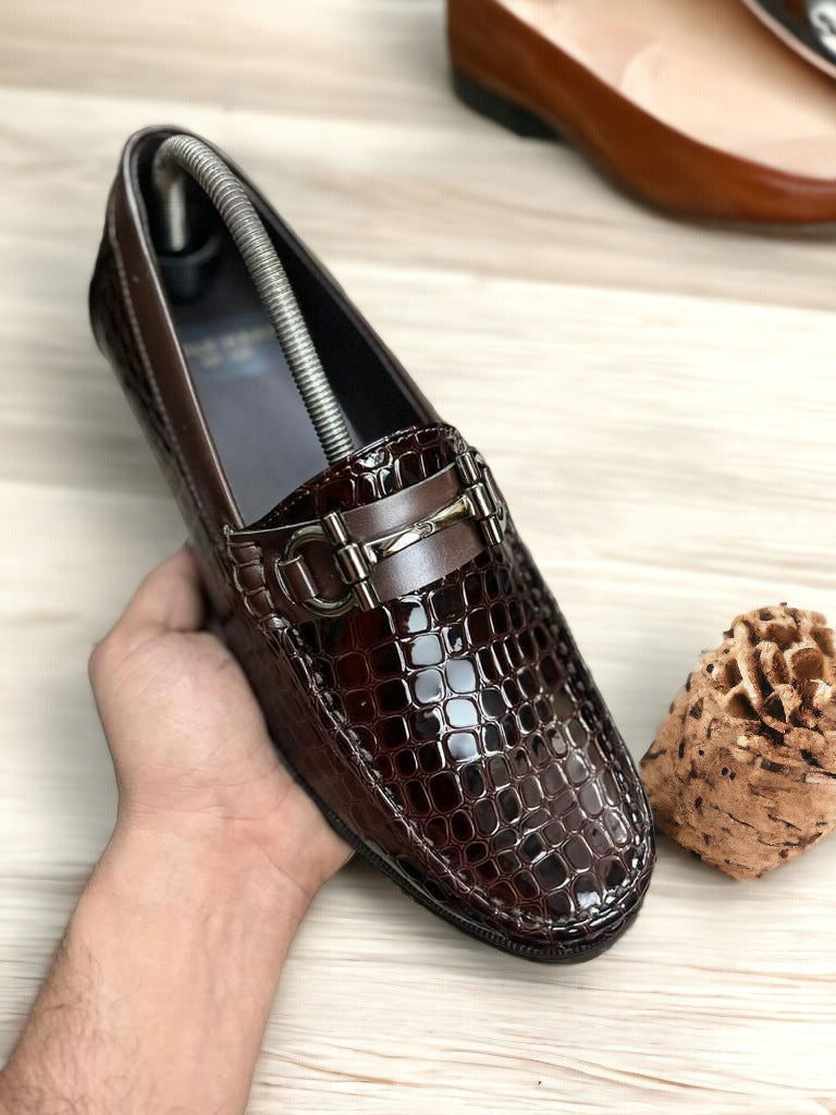 Jack Marc New Fashion Croco Loafers For Men Casual & Formal Wear - JACKMARC.COM