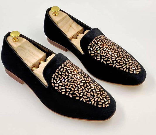 Jack Marc New Fashion Studded Suede Loafer - JACKMARC.COM