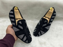 Load image into Gallery viewer, Jack Marc New Rhinestone Moccasins Black - JACKMARC.COM
