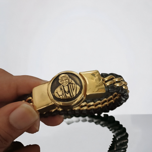 Jack Marc New Sai Baba Devotional Gold Bracelet For Men - JACKMARC.COM