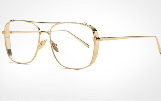 Jack Marc Optical Alloy Oversized Blue Block Eyeglasses - JACKMARC.COM