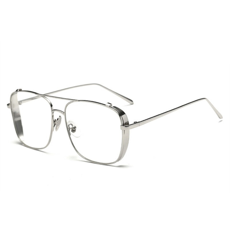 Jack Marc Optical Alloy Oversized Blue Block Eyeglasses - JACKMARC.COM