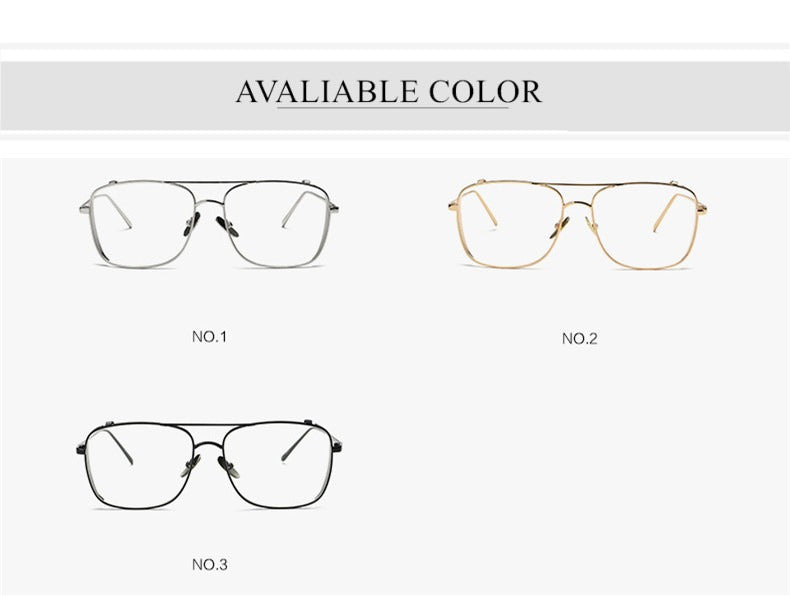 Jack Marc Optical Alloy Oversized Blue Block Eyeglasses - JACKMARC.COM