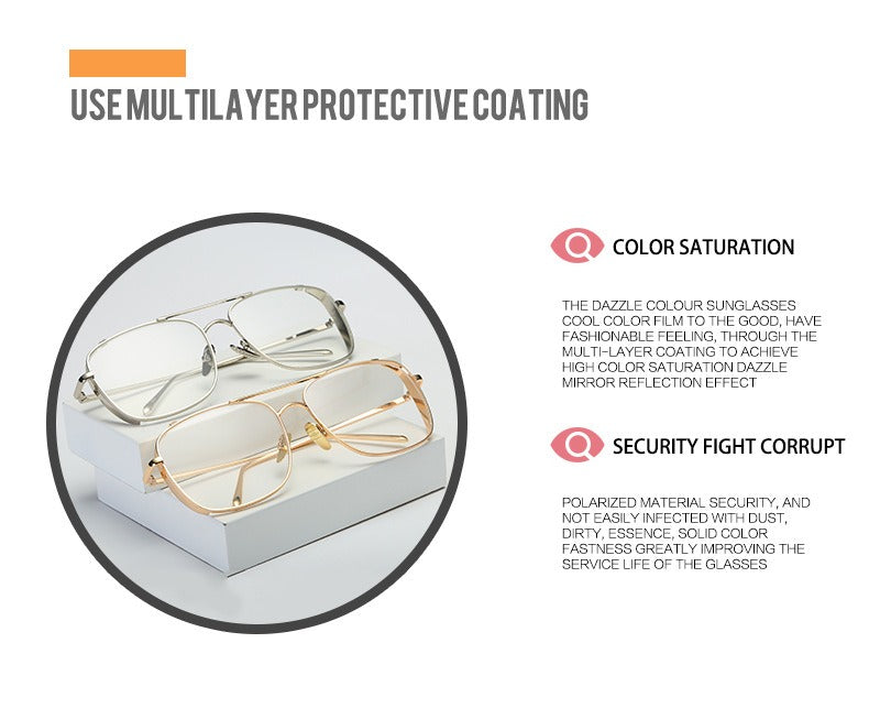 Jack Marc Optical Alloy Oversized Blue Block Eyeglasses - JACKMARC.COM