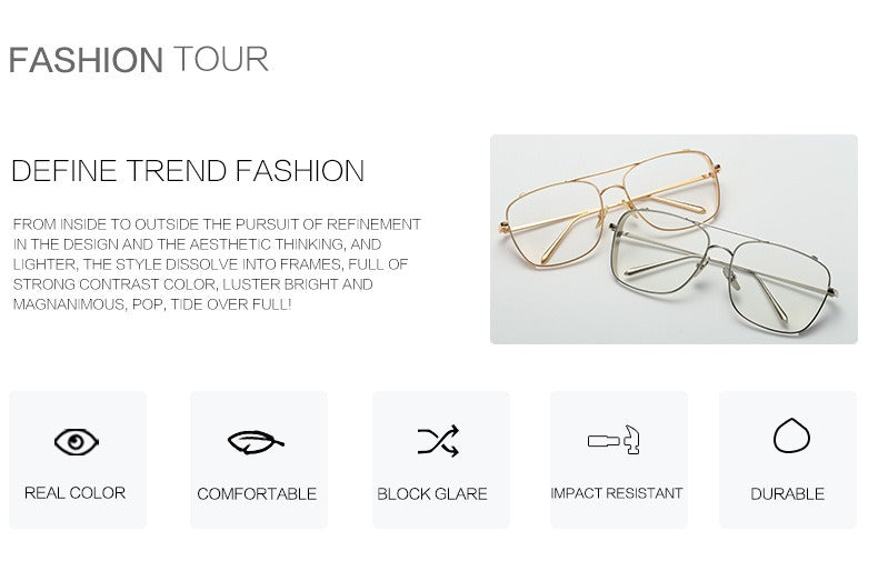 Jack Marc Optical Alloy Oversized Blue Block Eyeglasses - JACKMARC.COM