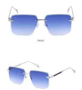 Jack Marc Oversize Square Rimless Fashion Sunglasses - JACKMARC.COM