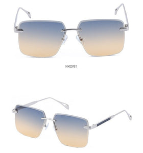 Jack Marc Oversize Square Rimless Fashion Sunglasses - JACKMARC.COM