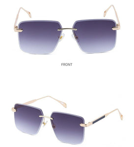 Jack Marc Oversize Square Rimless Fashion Sunglasses - JACKMARC.COM