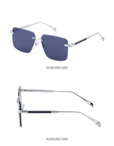 Jack Marc Oversize Square Rimless Fashion Sunglasses - JACKMARC.COM