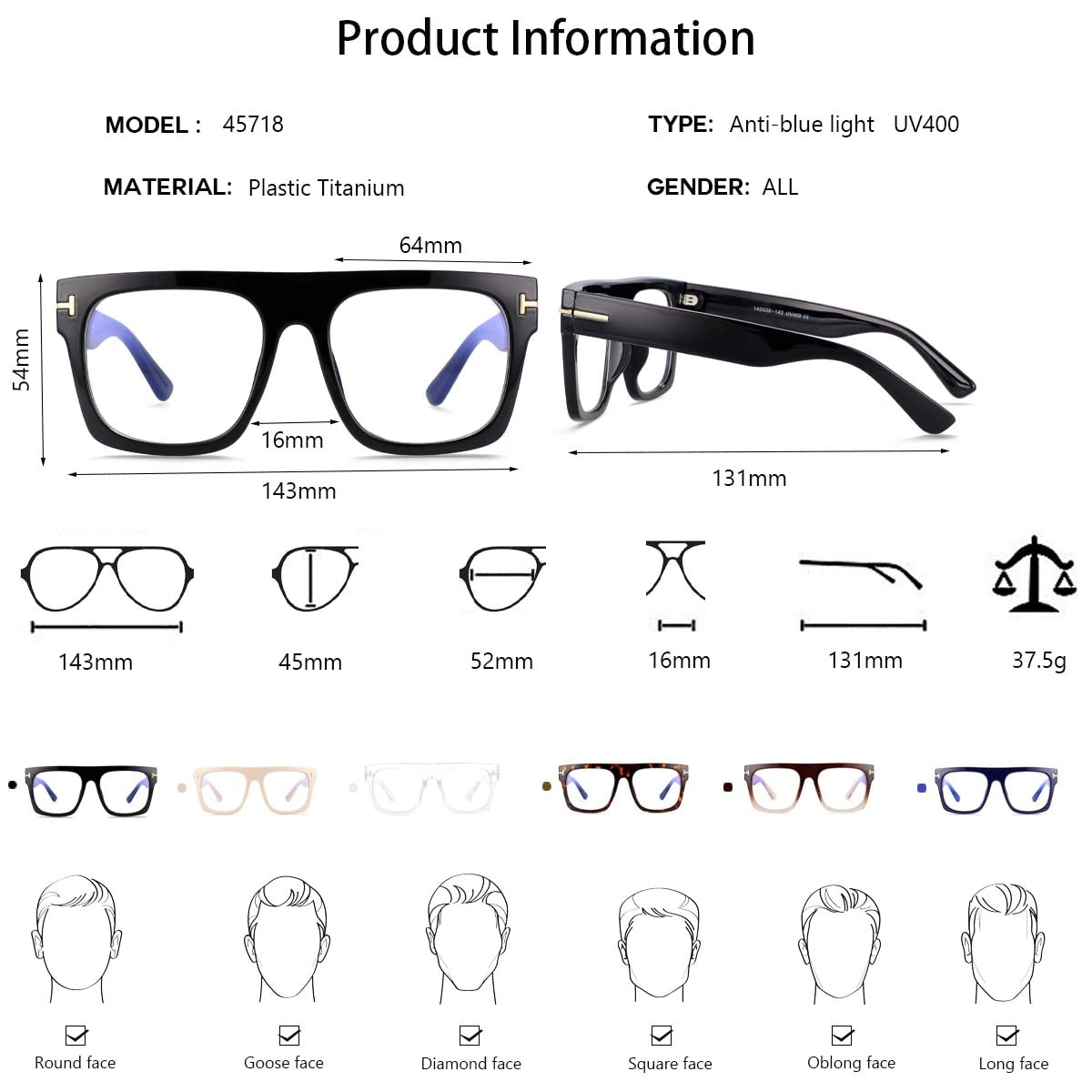 Jack Marc Retro Square Frame Anti-Blue Glasses - JACKMARC.COM
