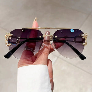 Jack Marc Rimless Pilot Vintage Fashion Sunglasses - JACKMARC.COM