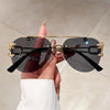 Jack Marc Rimless Pilot Vintage Fashion Sunglasses - JACKMARC.COM