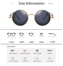 Load image into Gallery viewer, Jack Marc Round Steampunk Metal Sunglasses - JACKMARC.COM
