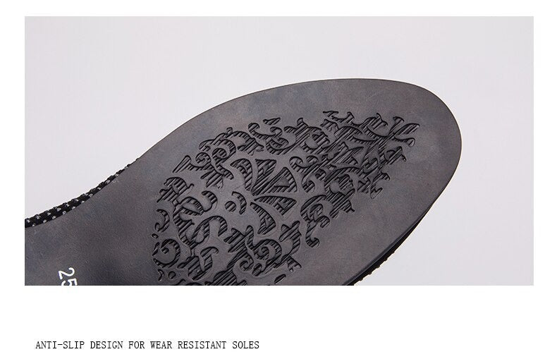 Jack Marc Shining Rhinestone Luxury Slip on Moccasins - JACKMARC.COM