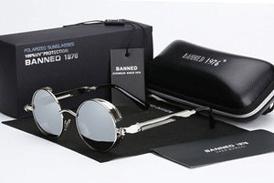 Jack Marc Steampunk Round Metal Sunglasses - JACKMARC.COM