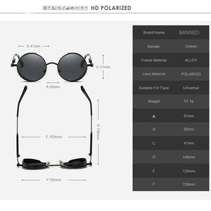 Jack Marc Steampunk Round Metal Sunglasses - JACKMARC.COM