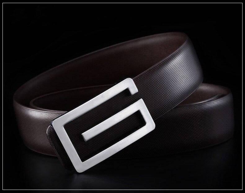 Jack Marc Stylish Auto Buckle Luxury Leather Belt For Men - JACKMARC.COM