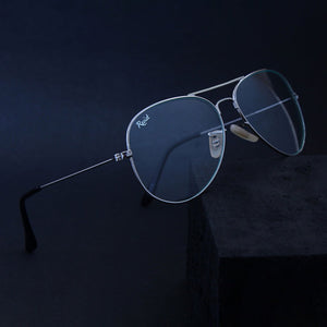 Jack Marc Stylish Silver Day Night Aviator Sunglasses - JACKMARC.COM