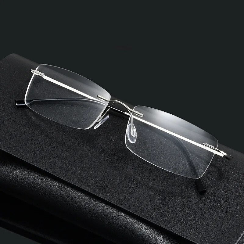 Jack Marc Ultra Light Pure Titanium Women Optical Frame Rimless Glasses - JACKMARC.COM