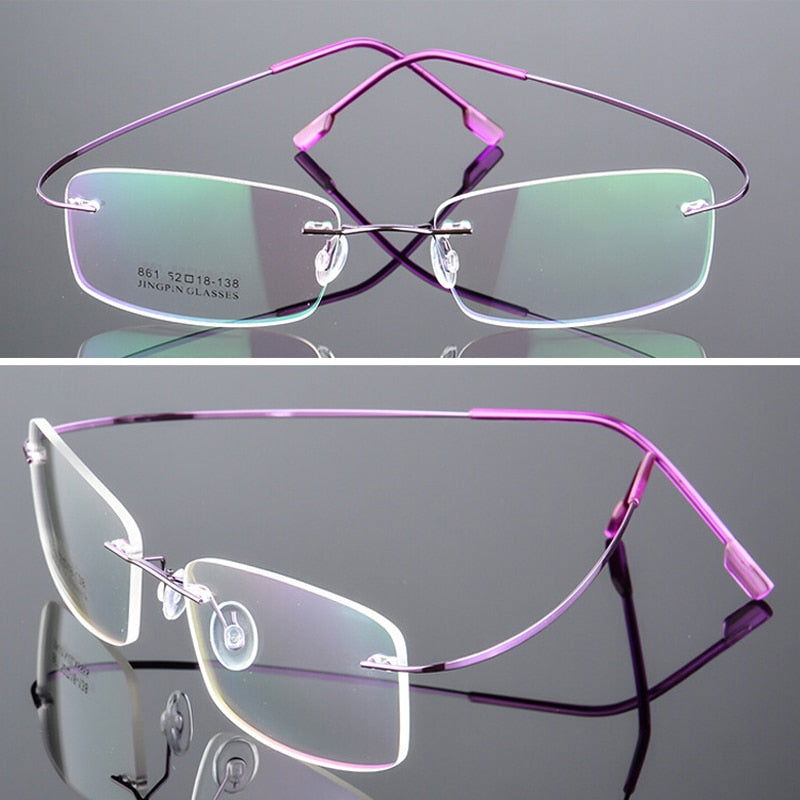 Jack Marc Ultra Light Pure Titanium Women Optical Frame Rimless Glasses - JACKMARC.COM