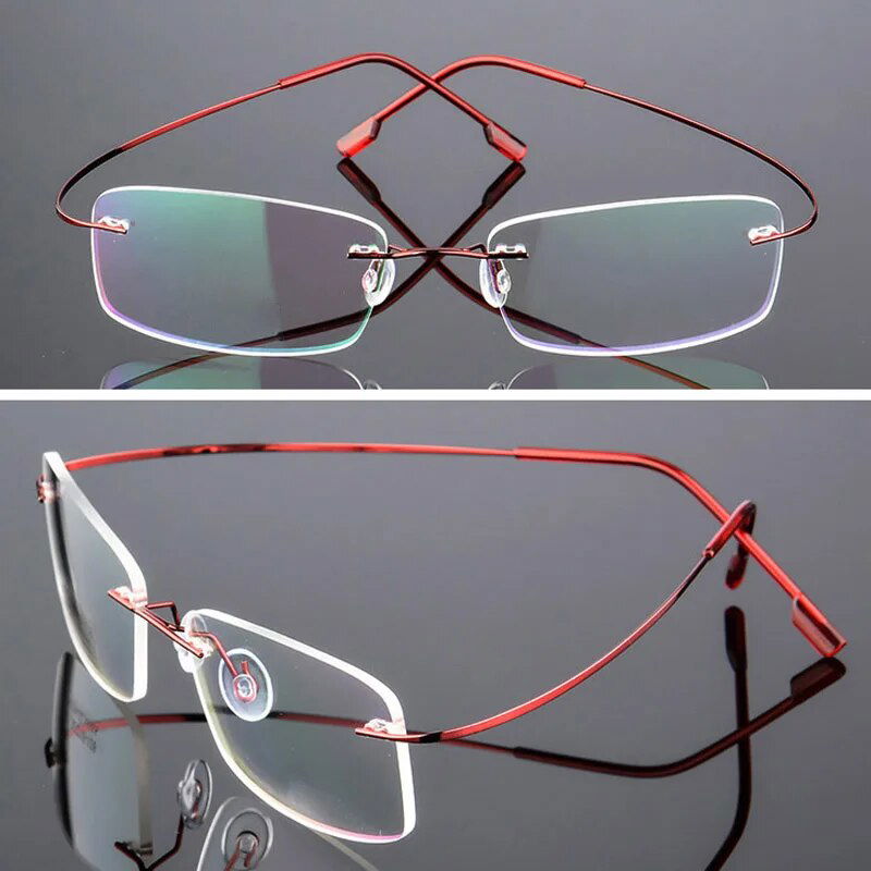 Jack Marc Ultra Light Pure Titanium Women Optical Frame Rimless Glasses - JACKMARC.COM