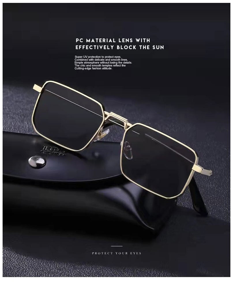  Vintage Fashion Punk Rectangle Sunglasses for Men 