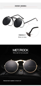 Jack Marc Vintage Steampunk Flip Sunglasses - JACKMARC.COM