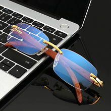 Load image into Gallery viewer, Jack Marc Vintage Wooden Rimless Antiblue Glasses - JACKMARC.COM
