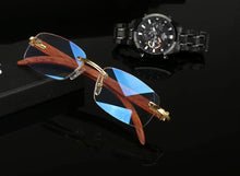 Load image into Gallery viewer, Jack Marc Vintage Wooden Rimless Antiblue Glasses - JACKMARC.COM
