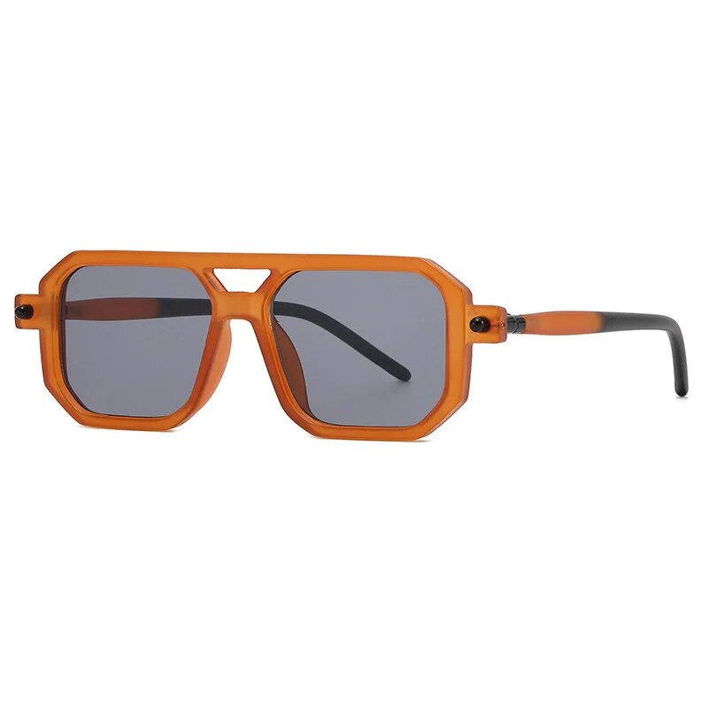 Vintage Double Bridge Sunglasses - Unisex Fashion Square Gradient Sun Glasses