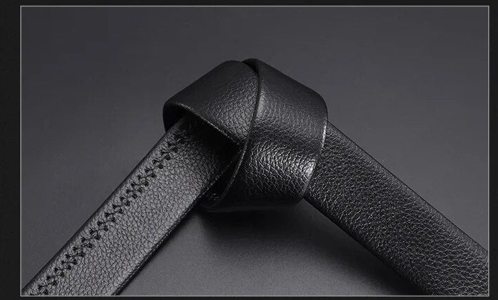 Automatic business buckle head men's belt