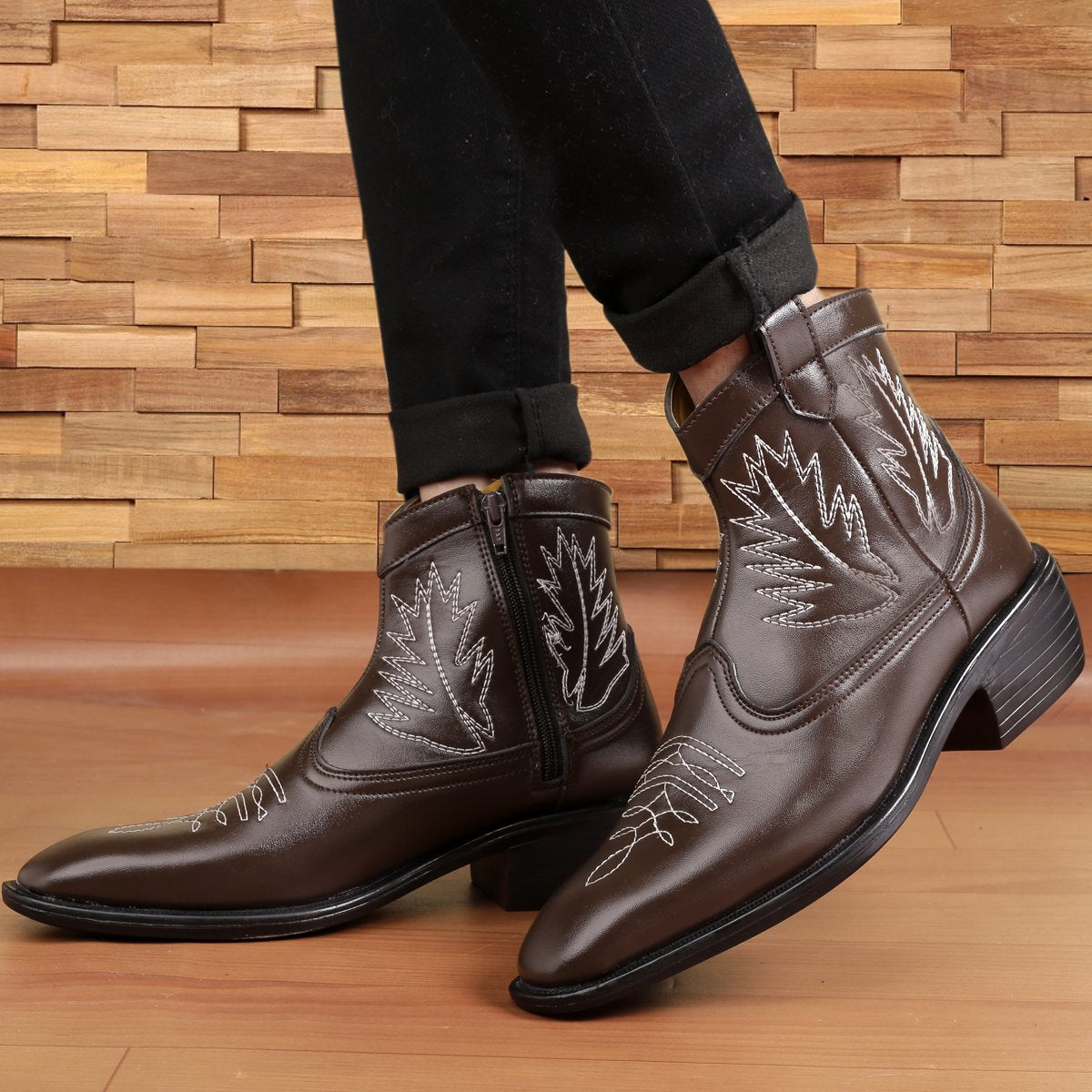 Jack Marc New Men's Formal and Casual Retro Brown Boots - JACKMARC.COM